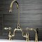 Kingston Brass KS7792TALBS Bridge Kitchen Faucet W/ Brass Sprayer, Polished Brass KS7792TALBS - alternate 2